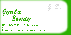 gyula bondy business card